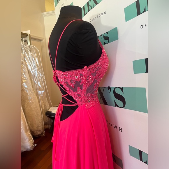 Clarisse Vibrant Pink Prom Dress - Picture 5 of 6